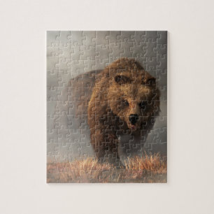 Beer dat uit de mist komt legpuzzel