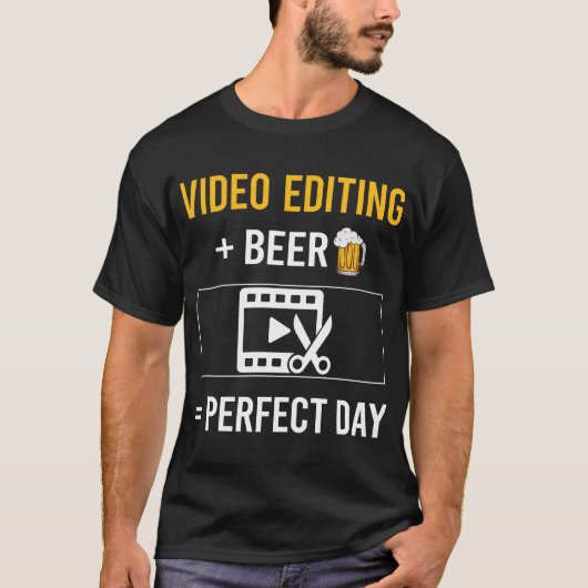 Beer Day Videobewerking Editor T-shirt (Voorkant)