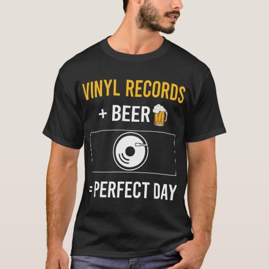 Beer Day Vinyl Record Records T-shirt (Voorkant)