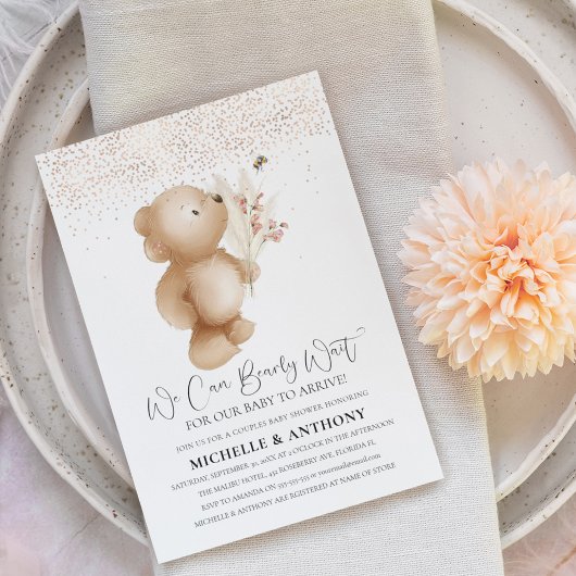 Beer & De Bij Babyshower voor het koppeltje Kaart