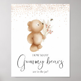 Beer & De Bij | Hoeveel? Baby Shower Spel Poster