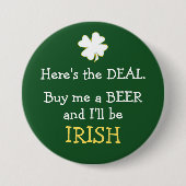 Beer Deal Irish Ronde Button 7,6 Cm (Voorkant)