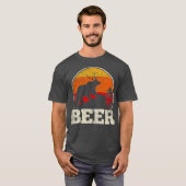 Beer Deer Antlers Funny Craft Beer Retro Grafisch T-shirt (Voorkant volledig)