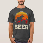Beer Deer Antlers Funny Craft Beer Retro Grafisch T-shirt (Voorkant)