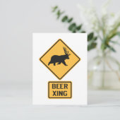 Beer Deer Beer Crossing Briefkaart (Staand voorkant)