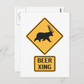 Beer Deer Beer Crossing Briefkaart (Voorkant / Achterkant)