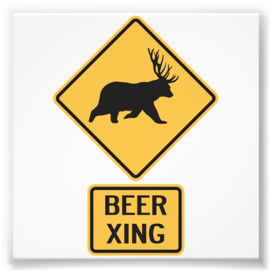 Beer Deer Beer Crossing Foto Afdruk (Voorkant)