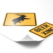 Beer Deer Beer Crossing Foto Afdruk (Hoek)