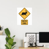 Beer Deer Beer Crossing Poster (Thuiskantoor)