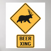 Beer Deer Beer Crossing Poster (Voorkant)