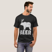 Beer Deer Beer Funny Drink jachtkamp pa T-shirt (Voorkant volledig)