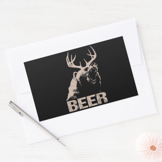 Beer Deer Beer Rechthoekige Sticker (Envelop)