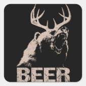 Beer Deer Beer Vierkante Sticker (Voorkant)
