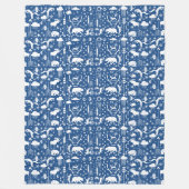 Beer Deer Fox Raccoon Folk Pattern Fleece Deken (Voorkant)