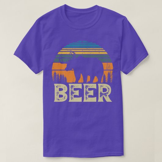 Beer Deer Funny Beer Retro premie T-shirt (Design voorkant)