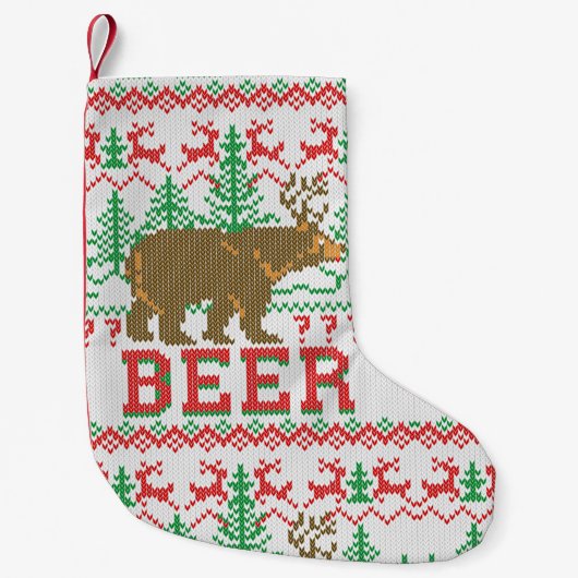 Beer Deer of Beer kerstjuweel Kleine Kerstsok (Voorkant)