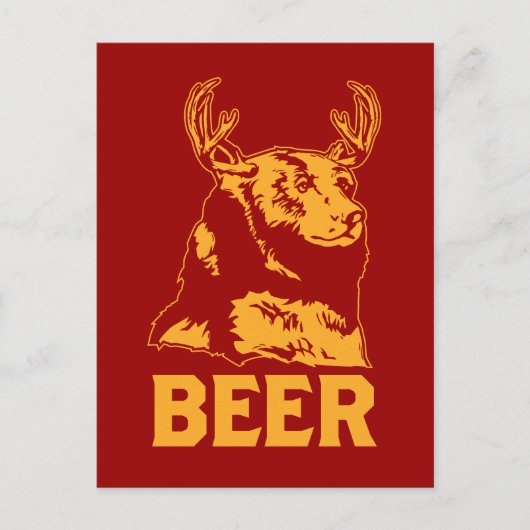 Beer + Der = Bier Briefkaart (Voorkant)