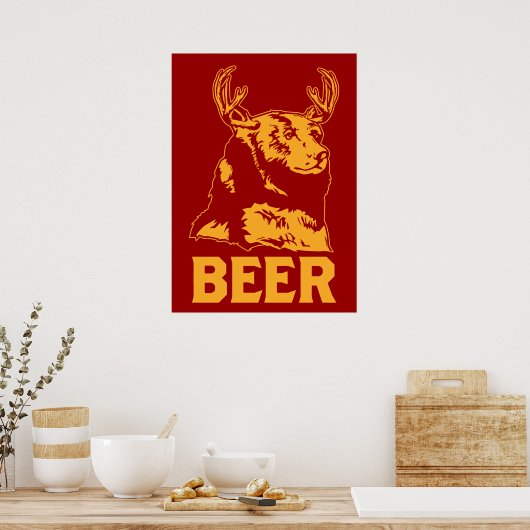 Beer + Der = Bier Poster (Keuken)