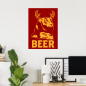 Beer + Der = Bier Poster (Thuiskantoor)