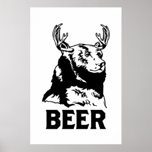 Beer + Der = Bier Poster