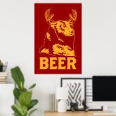 Beer + Der = Bier Poster (Thuiskantoor)