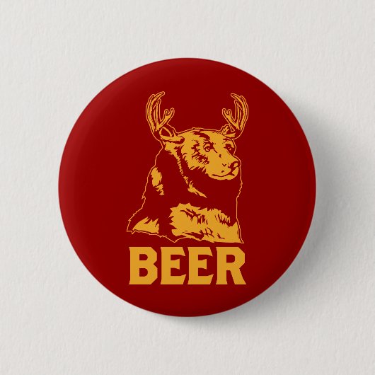 Beer + Der = Bier Ronde Button 5,7 Cm (Voorkant)
