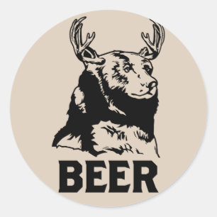 Beer + Der = Bier Ronde Sticker