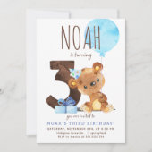 Beer Derde Verjaardagsuitnodiging Kaart (Voorkant)