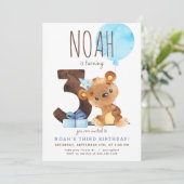 Beer Derde Verjaardagsuitnodiging Kaart (Staand voorkant)