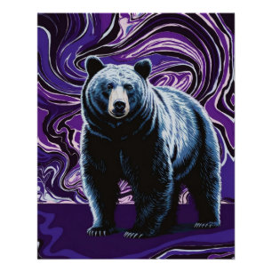 Beer Design Poster Wall Art Paarse Blauw