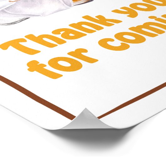 Beer Diaper Party Baby shower Bedankt voor je koms Poster (Hoek)