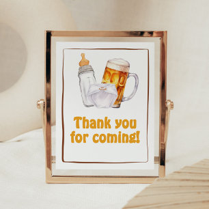 Beer Diaper Party Baby shower Bedankt voor je koms Poster