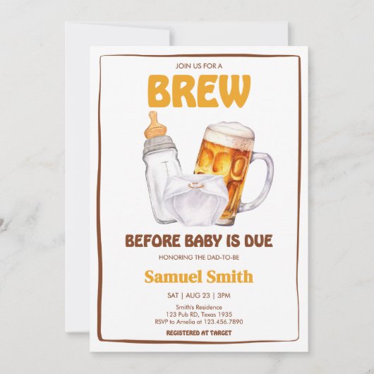 Beer Diaper Party Baby shower Kaart (Voorkant)