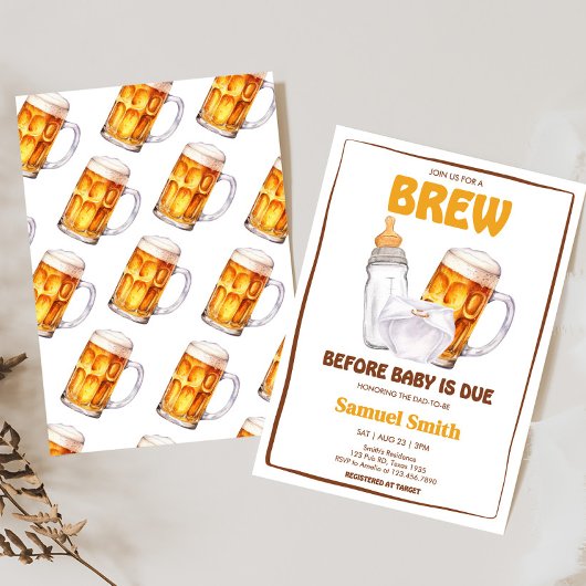 Beer Diaper Party Baby shower Kaart