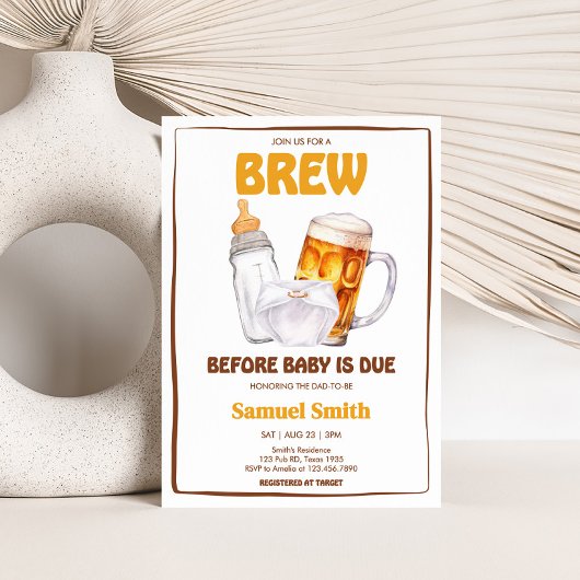 Beer Diaper Party Baby shower Kaart