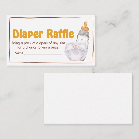 Beer Diaper Party Baby shower Luier Raffle Informatiekaartje (Voorkant / Achterkant)