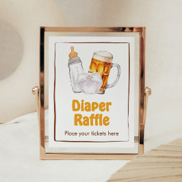 Beer Diaper Party Baby shower Luier Raffle Poster