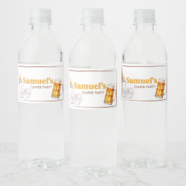 Beer Diaper Party Baby shower Waterfles Etiket