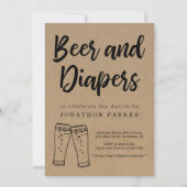 Beer & Diaper Party - Papa, Guy, Man Baby shower Kaart (Voorkant)