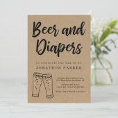 Beer & Diaper Party - Papa, Guy, Man Baby shower Kaart (Staand voorkant)