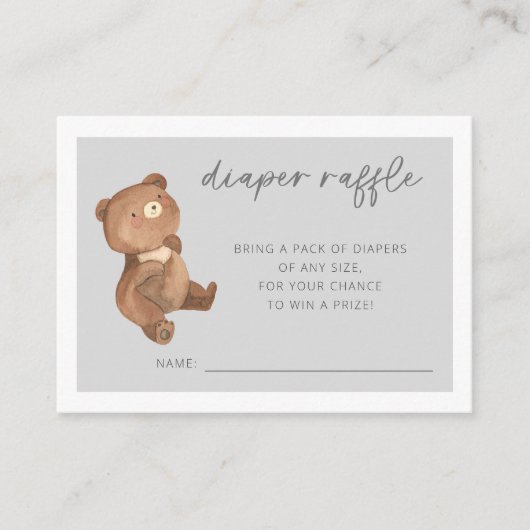 Beer Diaper Raffle Grey Enclosure Kaart (Voorkant)