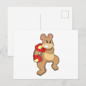 Beer die aan het boksen is met boks handschoenen briefkaart (Voorkant / Achterkant)