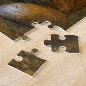 Beer die cello speelt in herfstbossen legpuzzel (Zijkant)