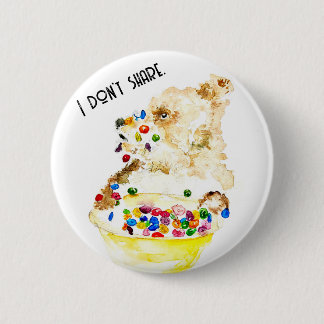 Beer die eet ontbijtgranen ronde button 5,7 cm