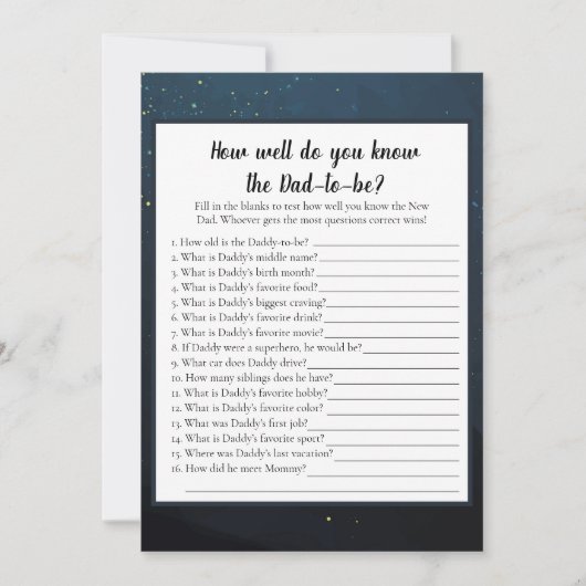 Beer die het beste Baby shower-spel kent Kaart (Voorkant)