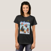 Beer die op de rivieroever vist t-shirt (Voorkant volledig)
