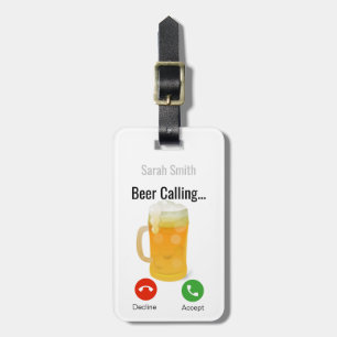 Beer die roept..Gepersonaliseerd Bagagelabel