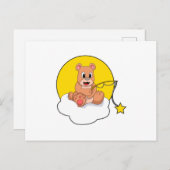 Beer die vist met een hengel op een wolk briefkaart (Voorkant / Achterkant)