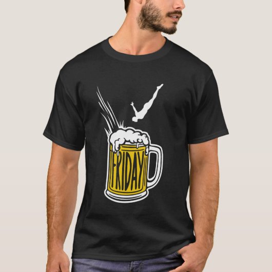 Beer Dive Friday - Grappig Weekend Bier Drink Lov T-shirt (Voorkant)