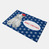 Beer Doormat met kerstpolair Deurmat (Schuin)